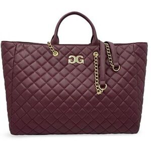 NWT Gilda Paris Wine Quilted Large Tote Bag